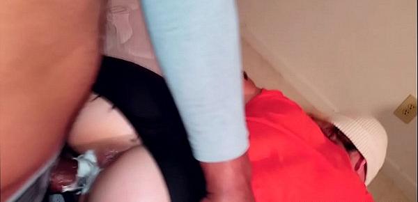  PAWG GETS FUKED THROUGH HER TIGHT LEGGINGS BY HER ROOMATES BIG BLACK DICK